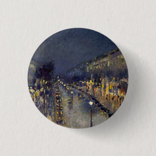 Badge Rond 2,50 Cm Boulevard Montmartre à Night Pissarro