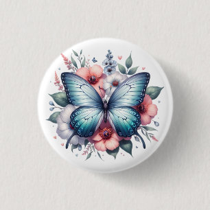Badge Rond 2,50 Cm Bouquet de fleurs papillon vibrant Art-96283