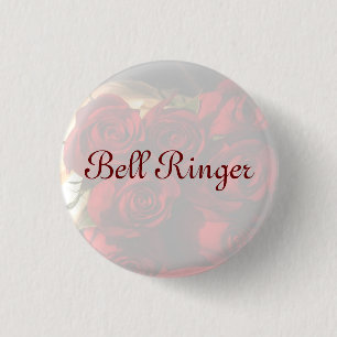 Badge Rond 2,50 Cm Bouquet de rose rouge "de sonnerie de Bell" - (1)