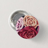 Badge Rond 2,50 Cm Bouquet de roses roses (Devant & derrière)
