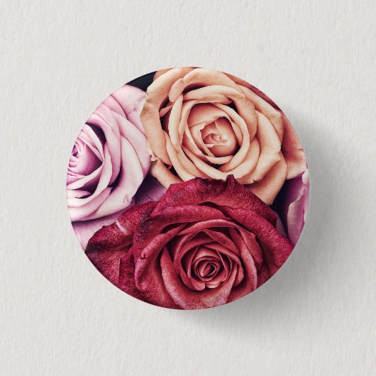 Badge Rond 2,50 Cm Bouquet de roses roses (Devant)