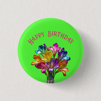 Badge Rond 2,50 Cm Bouquet floral de Freesia