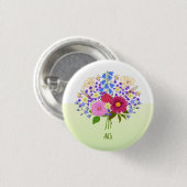 Badge Rond 2,50 Cm Bouquet jaune (Devant & derrière)