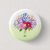 Badge Rond 2,50 Cm Bouquet jaune (Devant)