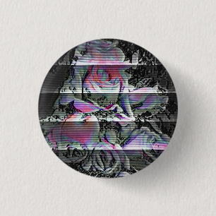 Badge Rond 2,50 Cm Bouquet Techno Bouton