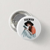 Badge Rond 2,50 Cm Bouquineur, (Devant & derrière)