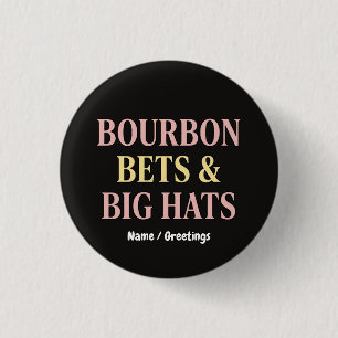 Badge Rond 2,50 Cm Bourbon Bets & Big Hats Retro Social Club Cheval