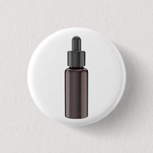 Badge Rond 2,50 Cm Bouteille de verre avec pipette (Devant)