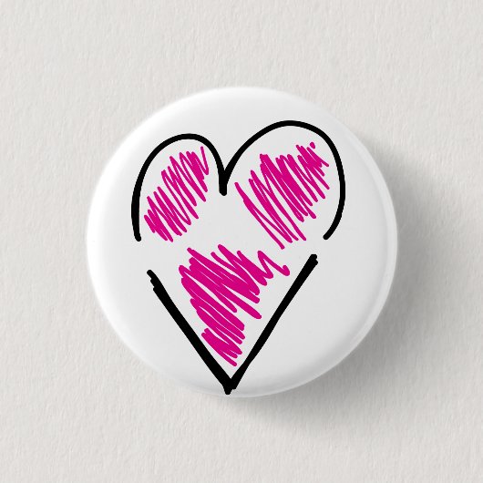 Badge Rond 2,50 Cm Bouton <3 déchiré (Devant)