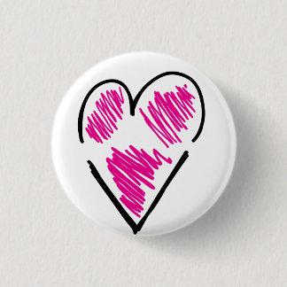 Badge Rond 2,50 Cm Bouton <3 déchiré