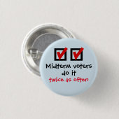 Badge Rond 2,50 Cm Bouton à moyen terme d'électeurs (Devant & derrière)