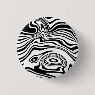 Badge Rond 2,50 Cm Bouton Abstrait blanc et noir rayé