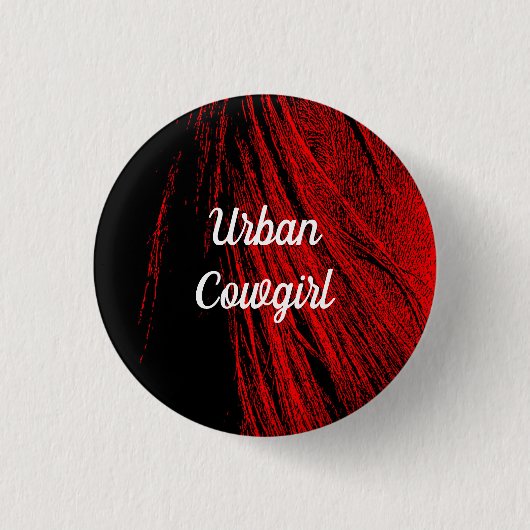 Badge Rond 2,50 Cm Bouton Abstrait Pin de Mane de Cheval Rouge (Devant)