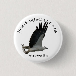 Badge Rond 2,50 Cm Bouton adulte de Mer-Eagle de pêche
