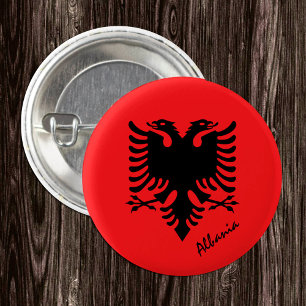 Badge Rond 2,50 Cm Bouton Albanie, mode drapeau albanais patriotique