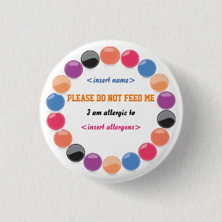 Badge Rond 2,50 Cm Bouton Alerte allergique