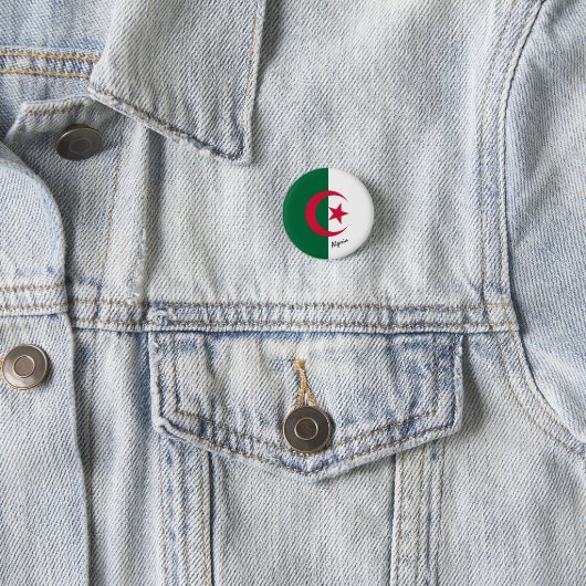 Badge Rond 2,50 Cm Bouton Algérie, mode Drapeau algérien patriotique (En situation)