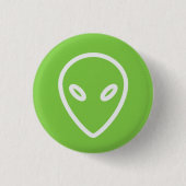 Badge Rond 2,50 Cm Bouton Alien (Devant)