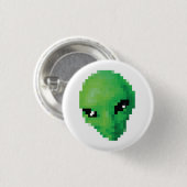 Badge Rond 2,50 Cm Bouton alien vert (Devant & derrière)