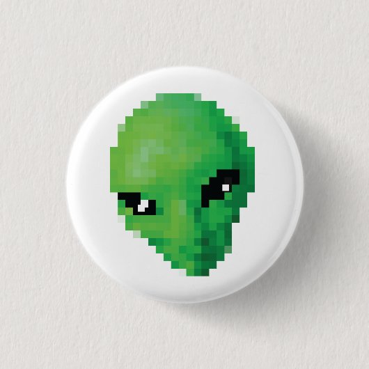 Badge Rond 2,50 Cm Bouton alien vert (Devant)