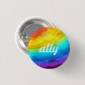Badge Rond 2,50 Cm Bouton Ally LGBTQ+ (Devant & derrière)