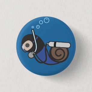 Badge Rond 2,50 Cm Bouton amphibie d'escargot