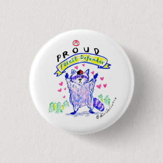Badge Rond 2,50 Cm Bouton Anarchiste Raccoon Forest Defender