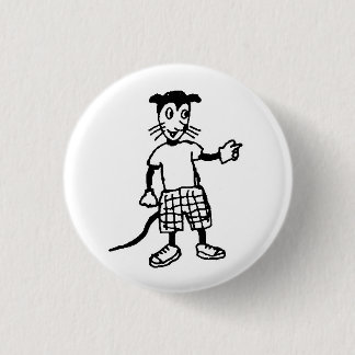 Badge Rond 2,50 Cm Bouton animal mauvais