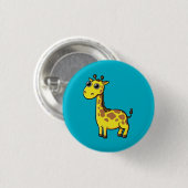 Badge Rond 2,50 Cm Bouton Animé de girafe (Devant & derrière)