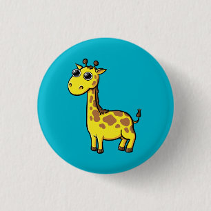 Badge Rond 2,50 Cm Bouton Animé de girafe