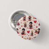 BADGE ROND 2,50 CM BOUTON ANIME JOUR DE VALENTINE (Devant & derrière)