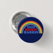Badge Rond 2,50 Cm Bouton arc-en-ciel Biden Harris 2020 (Devant & derrière)