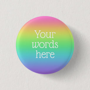 Badge Rond 2,50 Cm Bouton arc-en-ciel personnalisé
