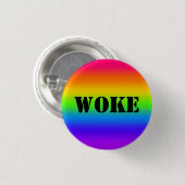 Badge Rond 2,50 Cm Bouton arc-en-ciel WOKE (Devant & derrière)
