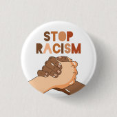 Badge Rond 2,50 Cm Bouton Arrêter le racisme (Devant)