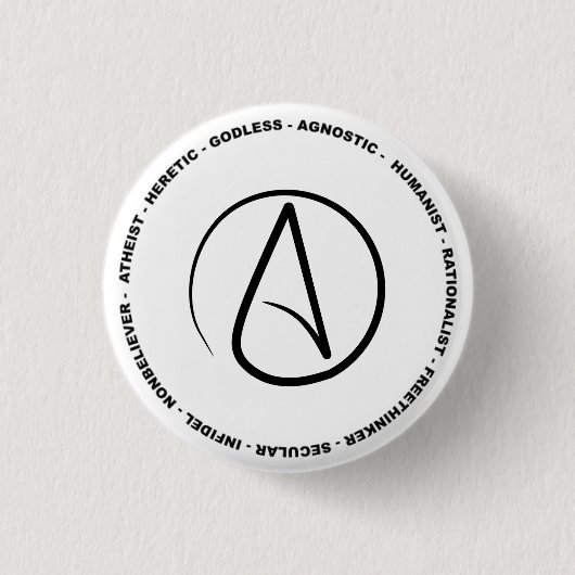 Badge Rond 2,50 Cm Bouton athée (Devant)