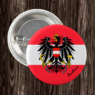 Badge Rond 2,50 Cm Bouton Autriche, mode drapeau autrichien patriotiq