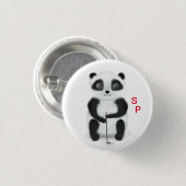 Badge Rond 2,50 Cm Bouton avec golf jouant panda (Devant & derrière)