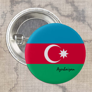Badge Rond 2,50 Cm Bouton Azerbaïdjan, drapeau patriotique Azerbaïdja