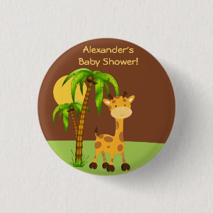 Badge Rond 2,50 Cm Bouton Baby shower de la Girafe de Cute