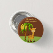 Badge Rond 2,50 Cm Bouton Baby shower de la Giraffe mignonne (Devant & derrière)