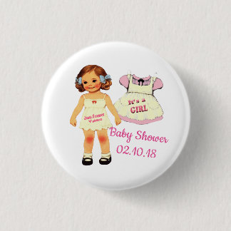 Badge Rond 2,50 Cm Bouton baby shower pour juin