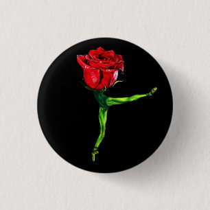 Badge Rond 2,50 Cm Bouton Ballerina Rose Ballet Dancer