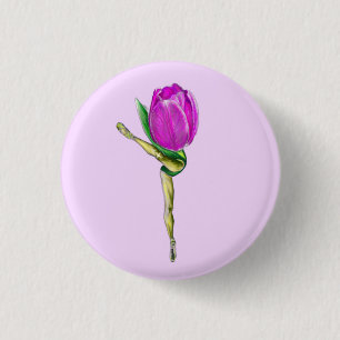 Badge Rond 2,50 Cm Bouton Ballerina Tulip Ballet Dancer