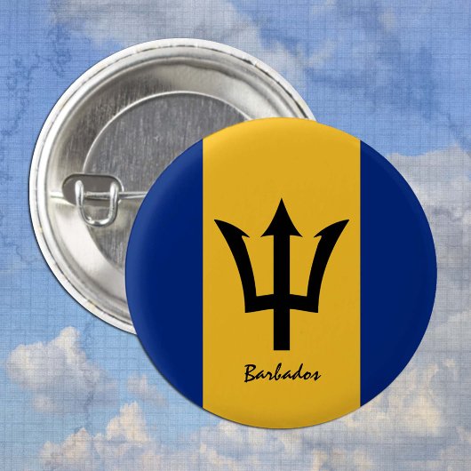 Badge Rond 2,50 Cm Bouton Barbade, patriotique Barbade Drapeau mode