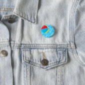 Badge Rond 2,50 Cm Bouton Beach Ball (En situation)