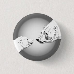Badge Rond 2,50 Cm Bouton Bear Polar & Bouton Bouton Bouton Bouton Ou