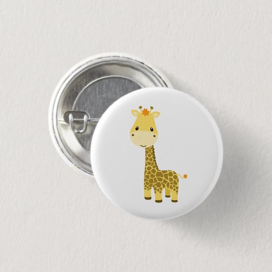 Badge Rond 2,50 Cm Bouton Bébé Giraffe (Devant & derrière)