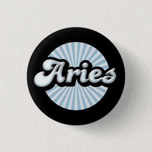 Badge Rond 2,50 Cm Bouton Bélier Zodiac Rétro