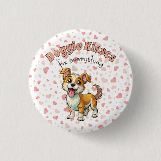 Badge Rond 2,50 Cm Bouton Bisous de Toutou